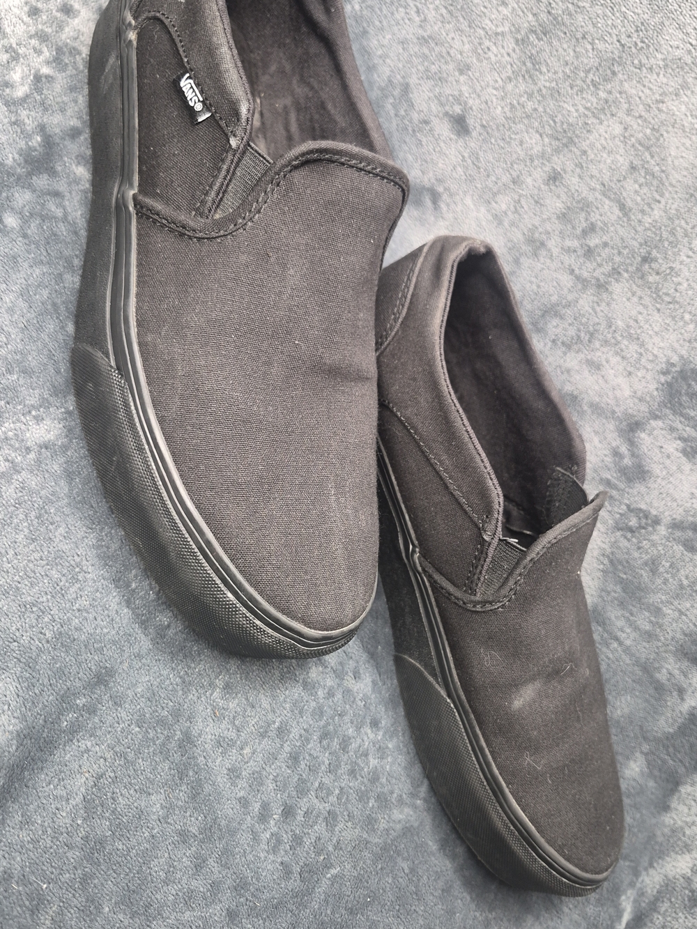 Vans Asher Black Canvas Slip On Skate Shoes Women's 10 - Picture 9 of 11